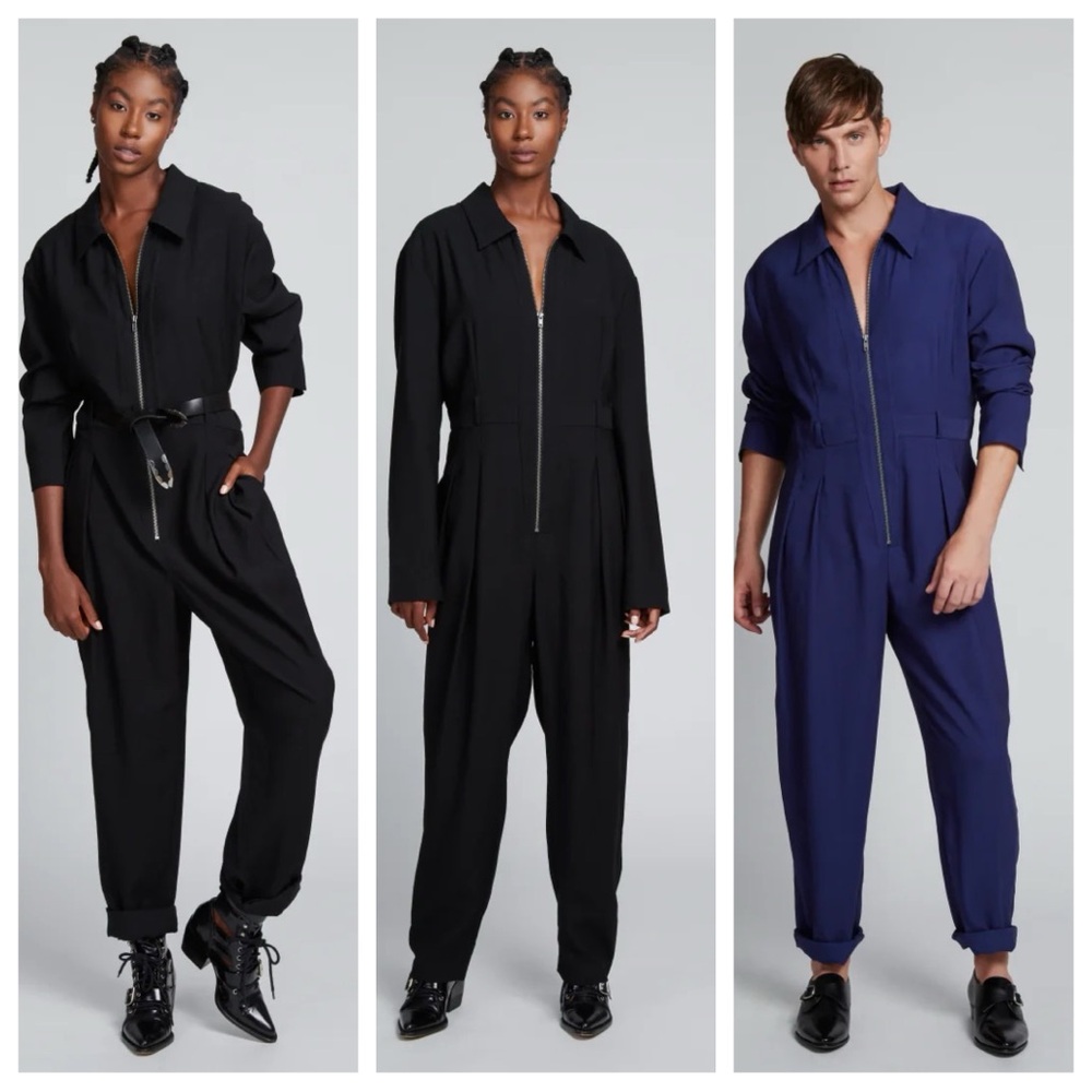 NWT JACQ Black Coveralls/Overalls/Jumpsuit "Dorian" Unisex Size L
